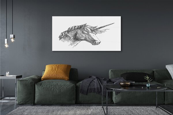 Tablouri pe sticlă desen unicorn