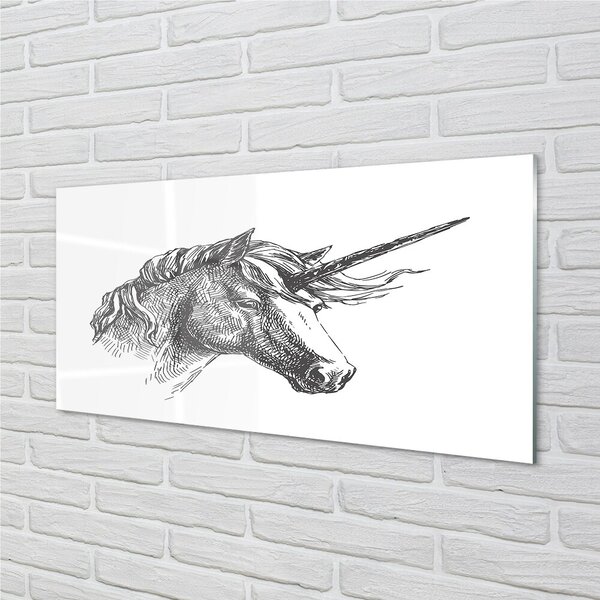 Tablouri pe sticlă desen unicorn