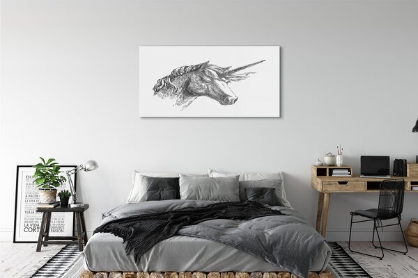 Tablouri pe sticlă desen unicorn