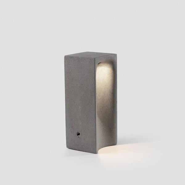 FARO BARCELONA Lampă cu soclu LED Grot, 2700K, gri, beton, IP55, înălțime 40 cm, Gri, Beton, Modern