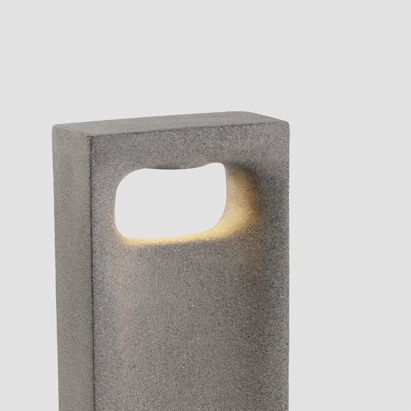 FARO BARCELONA Lampă cu soclu LED Glint, 2700K, 40 cm, gri, beton, IP55, Gri, Beton, Modern
