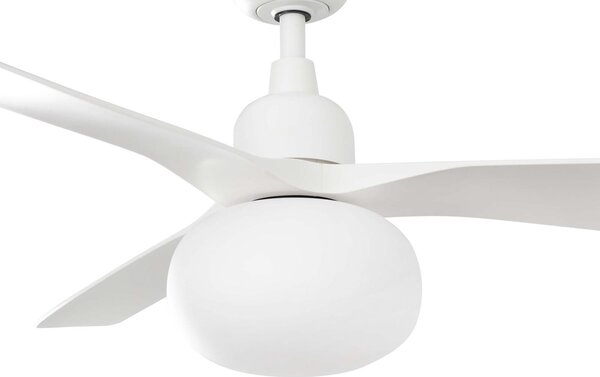 FARO BARCELONA Ventilator de tavan cu lumină Outwood, alb, DC, silențios, Ø150cm, reglabil, Alb, Camera de zi / sufragerie, Plastic, Modern