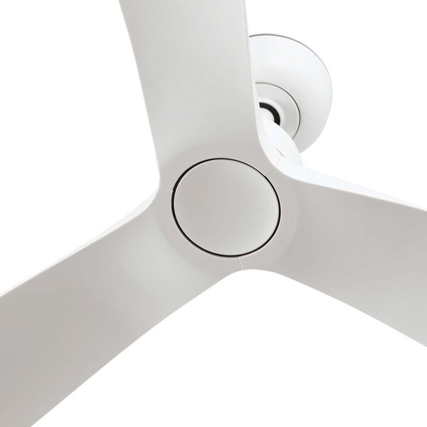 FARO BARCELONA Ventilator de tavan Outwood, alb, DC, silențios, Ø 150 cm, IP44, Alb, Camera de zi / sufragerie, Plastic, Modern