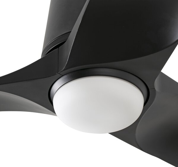 FARO BARCELONA Ventilator de tavan cu LED Hey, negru, DC, silențios, Ø 90 cm, CCT, reglabil, Negru, Camera de zi / sufragerie, Plastic, Modern