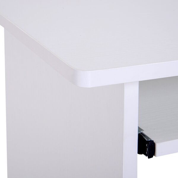 HOMCOM Birou Ergonomic Spațiu Optimizat, Alb, PAL/Metal, 80x45x75cm | Aosom Romania