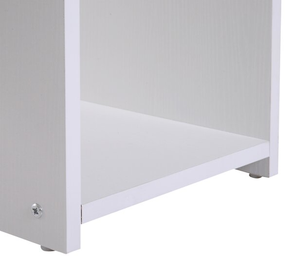 HOMCOM Birou Ergonomic Spațiu Optimizat, Alb, PAL/Metal, 80x45x75cm | Aosom Romania