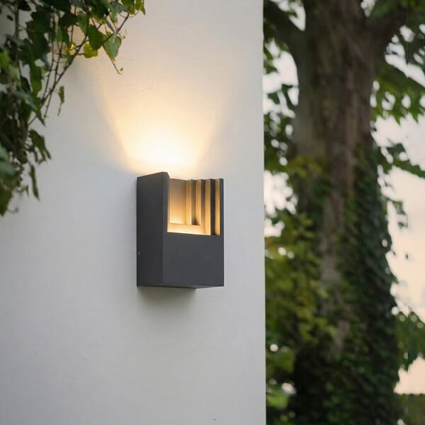 Lindby LED-Aparec de iluminat exterior Aurali, 1 bec, negru, IP65, Negru, Aluminiu, Modern