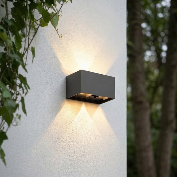 Lămpi de exterior Lindby, Nivar, Negru, Terasă, Aluminiu, Modern