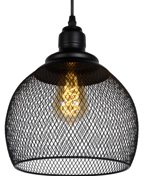 Lucide Suspensie cu ochiuri, o singură lumină, negru, Ø 22 cm, reglabil, Negru, Camera de zi / sufragerie, Metal, Vintage
