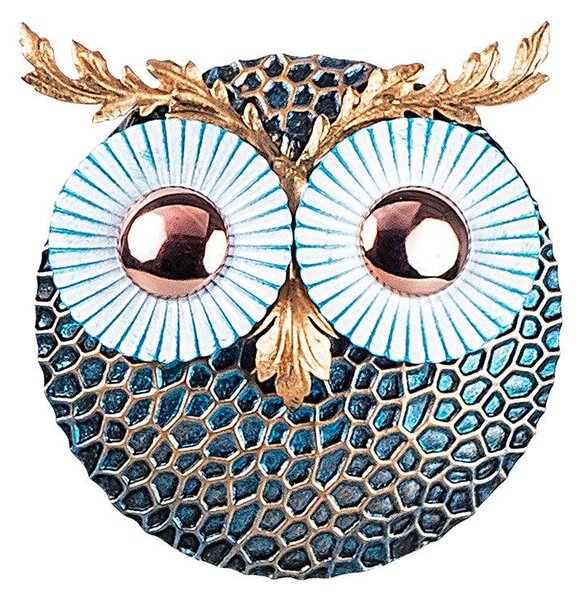 Decoratiune de perete Metal Tanelorn, Albastru - Aur, 19x19 cm