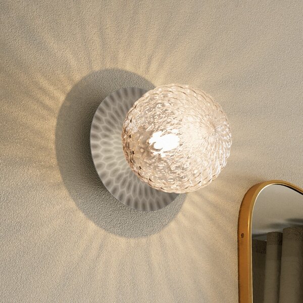 Nuura Aps Aplică de perete Liila 1 Medium, argintiu/transparent, IP44, G9, reglabil, Metalic, Baie, Metal, Design, glob