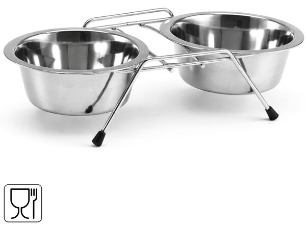 Bol din otel inoxidabil pentru caini DUO PETZ Ø 17 cm