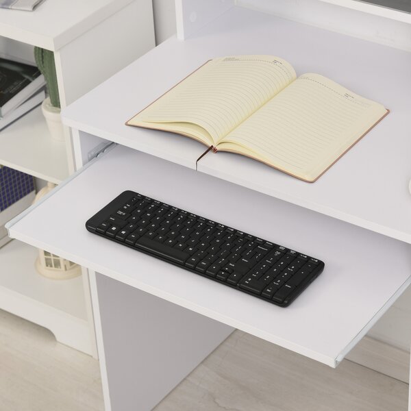 HOMCOM Birou Modern pentru Calculator Spațiu de Lucru Optimizat 104x48x95.5 cm Design Elegant în Alb | Aosom Romania