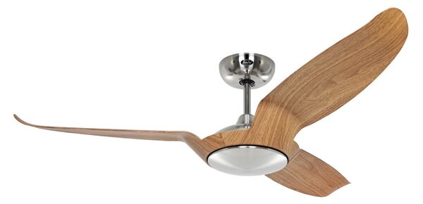 Ventilator de tavan Eco Talos din lemn deschis la culoare și metal, cu motor CasaFan, Eco Talos, Lemn, Camera de zi, Metal, Modern