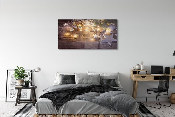 Tablouri pe sticlă Baubles conuri lumini de bord