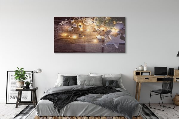 Tablouri pe sticlă Baubles conuri lumini de bord