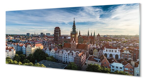 Tablouri pe sticlă Biserica Gdańsk Panorama