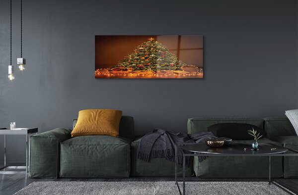 Tablouri pe sticlă Crăciun lumini Cadouri decor