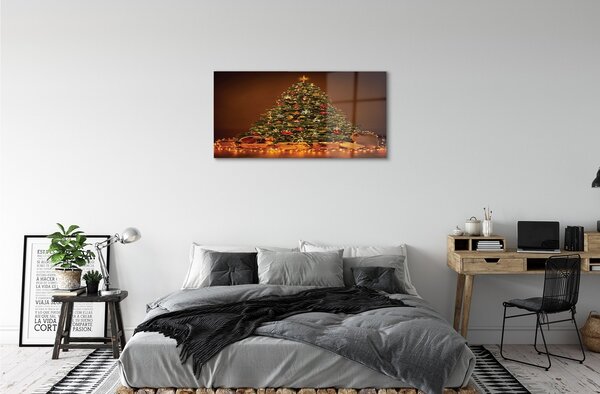 Tablouri pe sticlă Crăciun lumini Cadouri decor