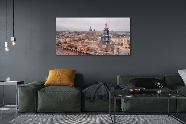 Tablouri pe sticlă Cracovia Panorama bisericilor de iarnă