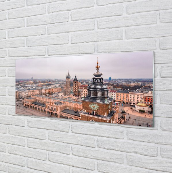 Panouri de sticlă Cracovia Panorama bisericilor de iarnă