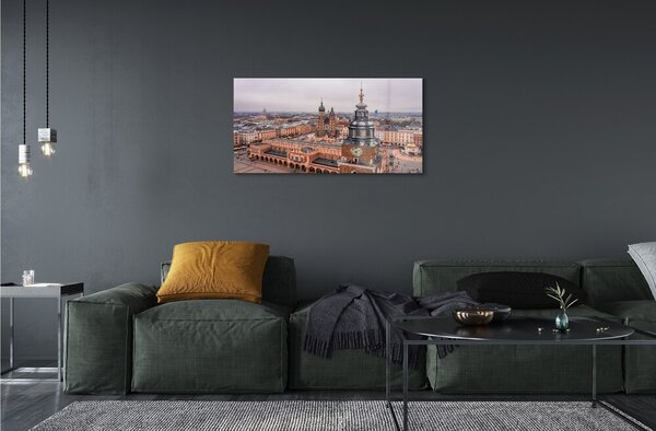 Tablouri pe sticlă Cracovia Panorama bisericilor de iarnă