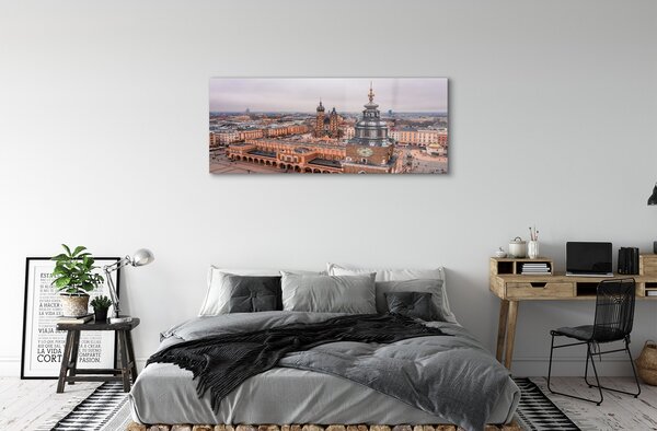 Tablouri pe sticlă Cracovia Panorama bisericilor de iarnă