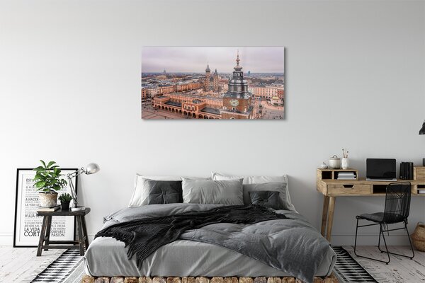 Tablouri pe sticlă Cracovia Panorama bisericilor de iarnă