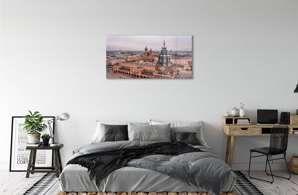 Tablouri pe sticlă Cracovia Panorama bisericilor de iarnă