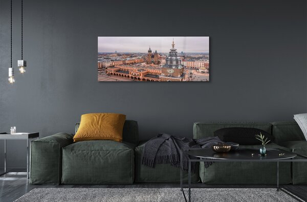 Tablouri pe sticlă Cracovia Panorama bisericilor de iarnă