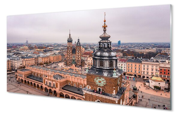 Panouri de sticlă Cracovia Panorama bisericilor de iarnă