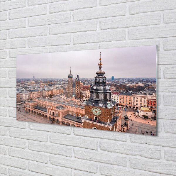 Tablouri pe sticlă Cracovia Panorama bisericilor de iarnă