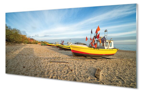 Panouri de sticlă Gdańsk Beach bărci de mare