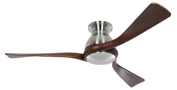 Ventilator de tavan Regento, cromat, cu aspect de lemn, motor de curent CasaFan, Eco Regento, Lemn, Camera de zi, Lemn, Modern