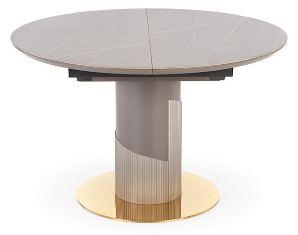 Masă Houston 1533Auriu, Marmură cenușie, Gri deschis, 8cm, ExtensieExtensie, MDF, Ceramică, Metal, Plastic
