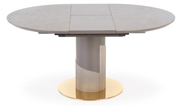 Masă Houston 1533Auriu, Marmură cenușie, Gri deschis, 8cm, ExtensieExtensie, MDF, Ceramică, Metal, Plastic