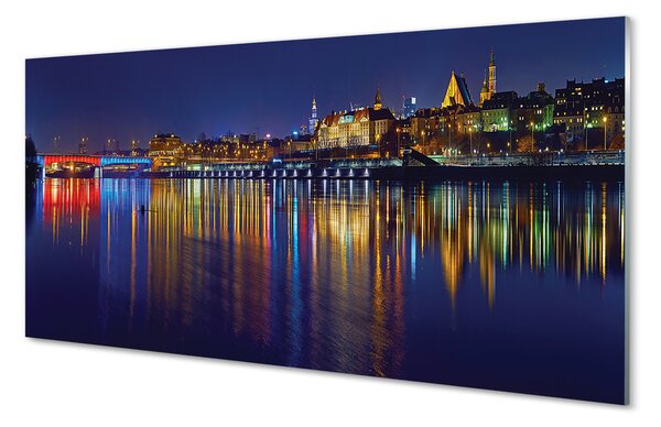 Panouri de sticlă pod Varșovia oraș noapte River