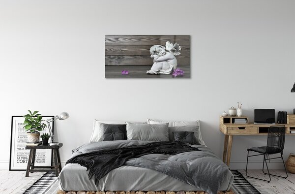 Tablouri pe sticlă Sleeping placi de flori înger