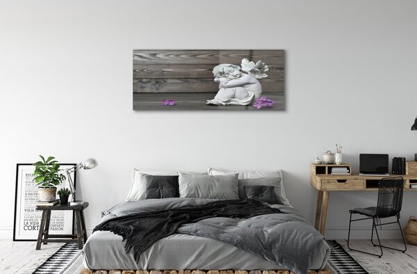 Tablouri pe sticlă Sleeping placi de flori înger