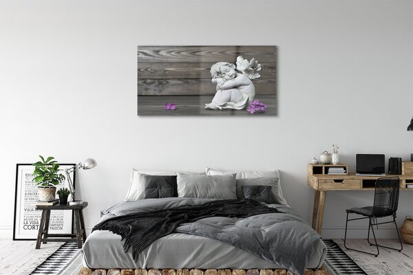 Tablouri pe sticlă Sleeping placi de flori înger
