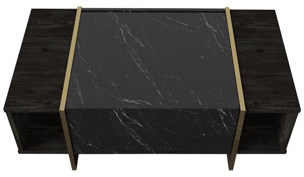 Masuta de cafea Veyron, Negru, 104x38x60 cm