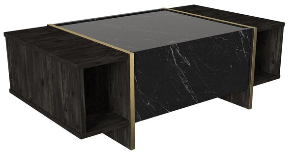 Masuta de cafea Veyron, Negru, 104x38x60 cm