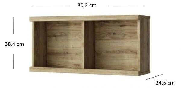 Raft DOORSET 80, stejar navarra, PAL laminat, 80x38x25 cm