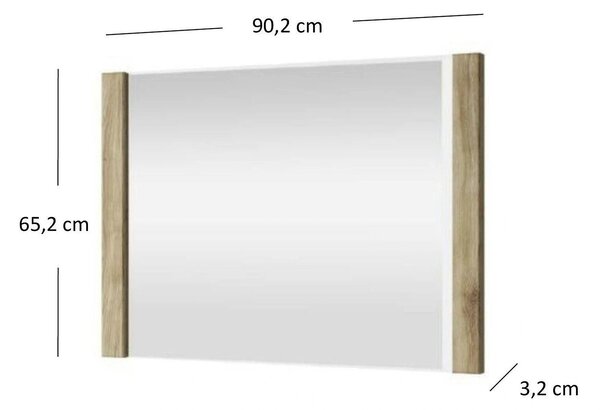 Oglinda DOORSET 90, stejar navarra, PAL laminat, 90x65 cm