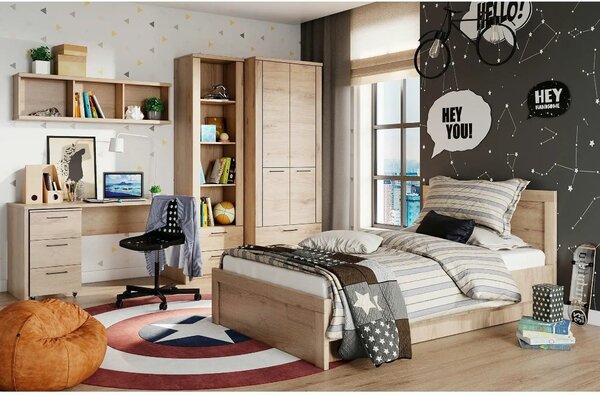 Raft DOORSET 135, stejar navarra, PAL laminat, 135x38x25 cm