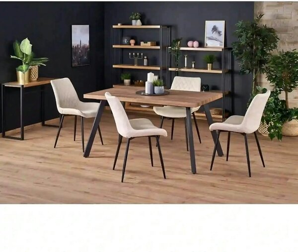 Masa extensibila BERLIN, stejar/negru, 160/220x90x76 cm