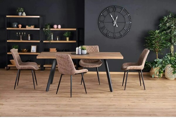 Masa extensibila BERLIN, stejar/negru, 160/220x90x76 cm