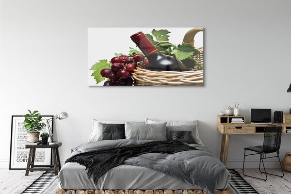 Tablouri pe sticlă struguri de vin Coșul de gunoi