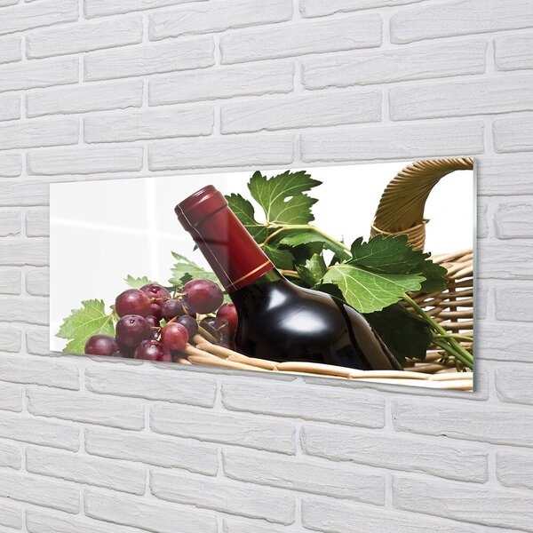 Tablouri pe sticlă struguri de vin Coșul de gunoi