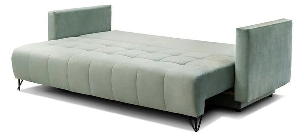 Canapea extensibila ALDO 3L, stofa catifelata turcoaz - Piano 10, cu s